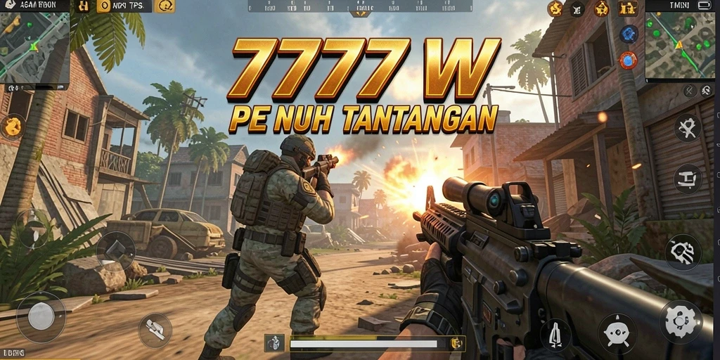 Screenshot utama menampilkan aksi seru gameplay TPS dari 7777W.
