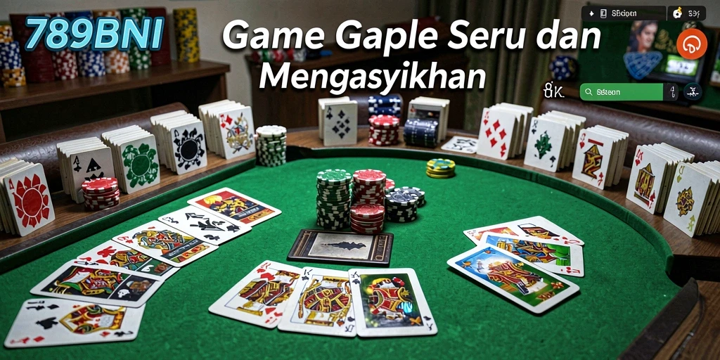 Screenshot gameplay 789BNI menampilkan suasana permainan Gaple yang seru.