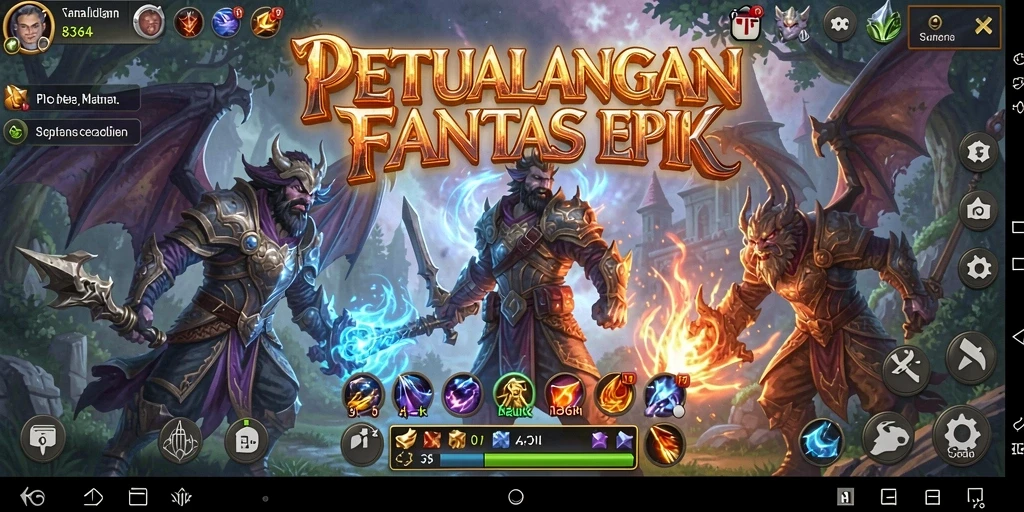 Screenshot utama menampilkan aksi pertarungan seru dalam 8364.