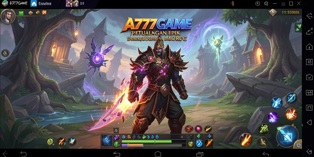 Tangkapan layar A777GAME menunjukkan karakter dalam pertempuran seru di dunia MMORPG.