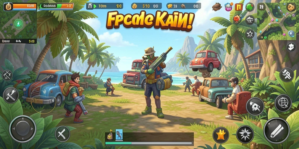 Gameplay FO8 menampilkan momen seru dan karakter lucu dalam permainan casual.