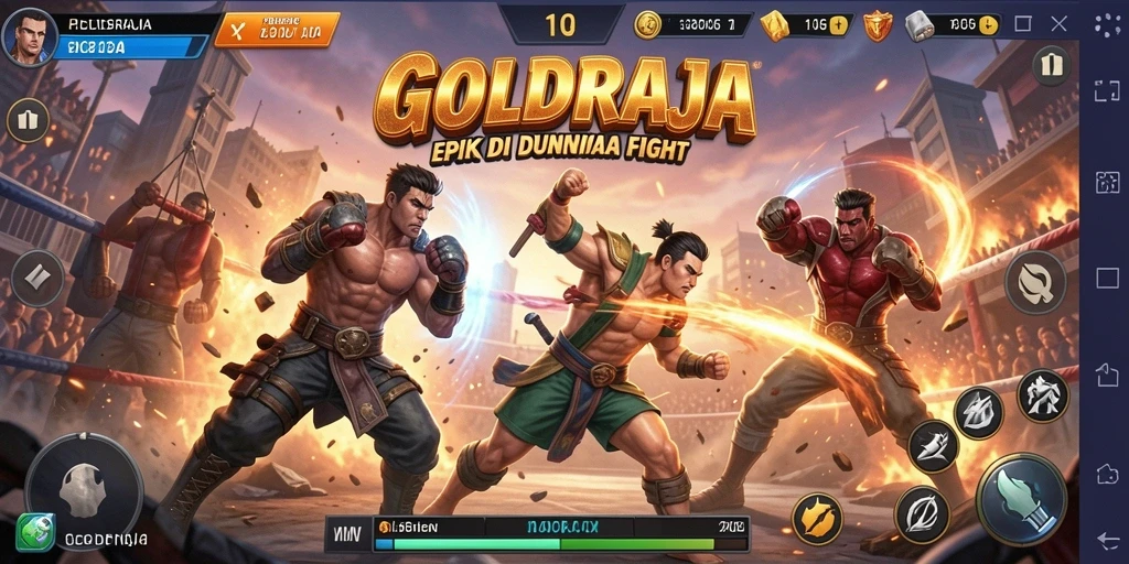 Tampilan gameplay Fighting yang seru dengan karakter yang beraksi.