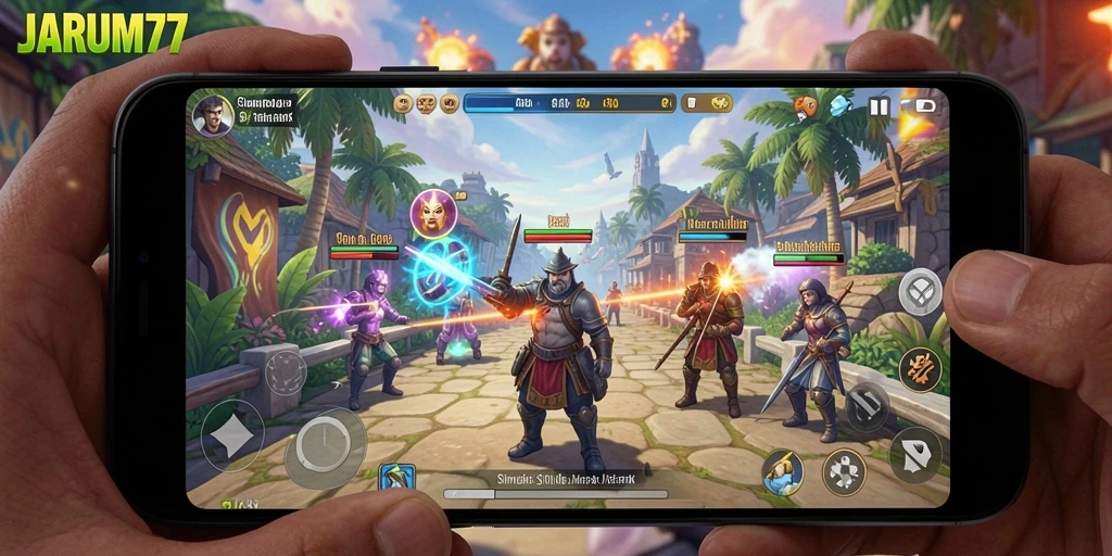 Screenshot gameplay JARUM77 menunjukkan interaksi pemain dalam simulasi yang realistis.