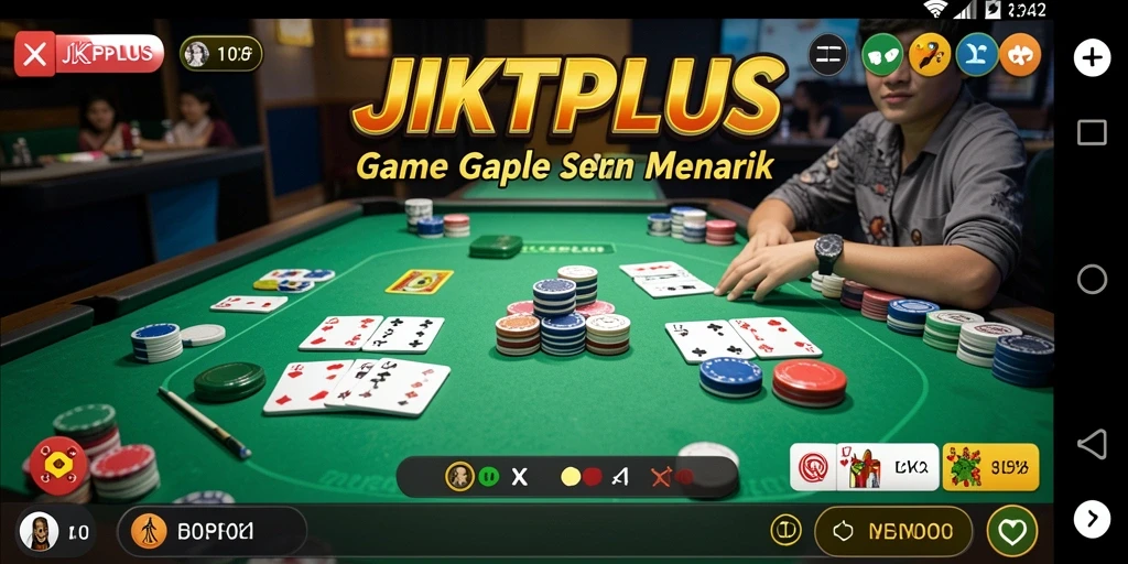 Screenshot gameplay JKTPLUS yang menampilkan keseruan bermain Gaple.