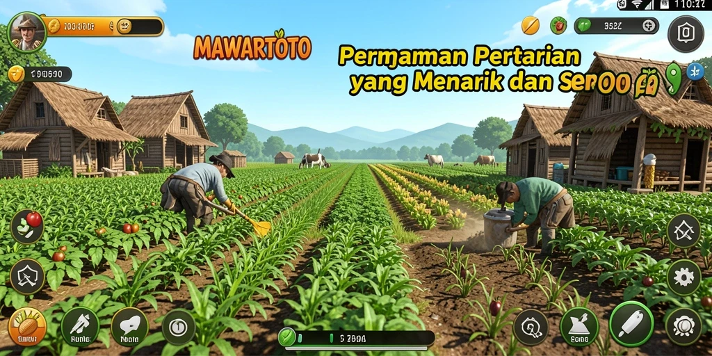 Tampilan gameplay menarik dari MAWARTOTO dengan aktivitas bertani.