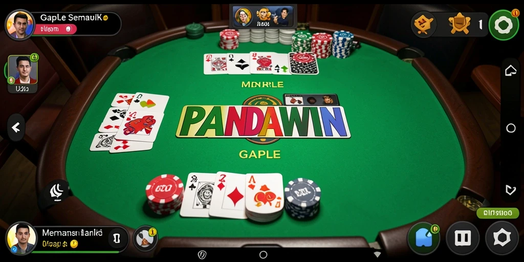 Tampilan menarik dari gameplay Gaple di PANDAWIN.