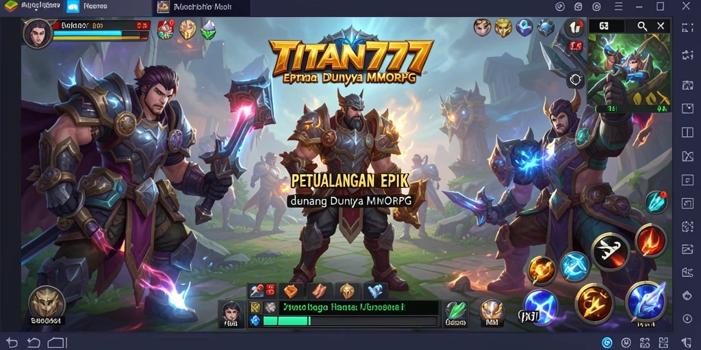 Tampilan screenshot <strong>TITAN777</strong> yang menunjukkan aksi pertempuran epik di MMORPG.