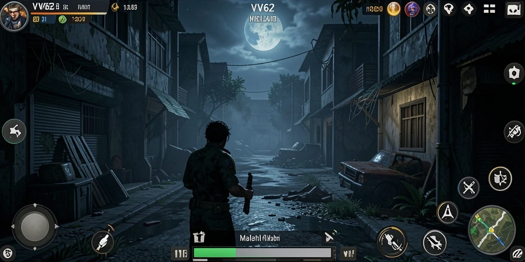 Screenshot gameplay VV62 menampilkan kengerian yang mendalam dan menegangkan.